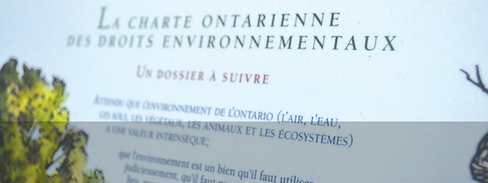 Slide: Application de la Charte des droits environnementaux de 1993