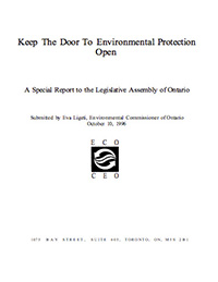 1996 Special Report: Keep the Door to Environmental Protection Open