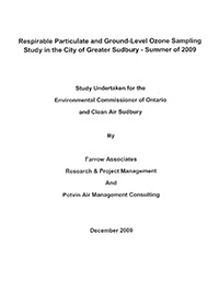 Respirable Particulate and Ground-Level Ozone Sampling Study in the City of Greater Sudbury – Summer of 2009