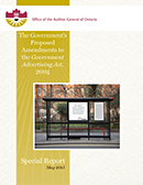 Special Report on The Government Proposed Amendments to the Government Advertising Act, 2004