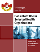 Special Report on Consultant Use in Selected Health Organizations