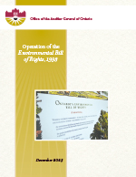 Operation of the Environmental Bill of Rights, 1993